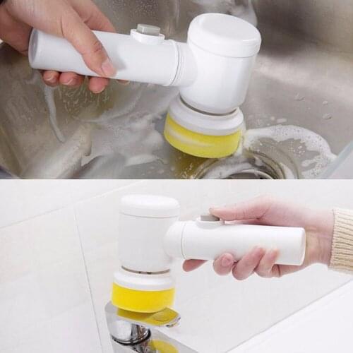 New Handheld Electric Cleaning Brush Scrubber Tool for Bathroom Tile Tub Home Kitchen Washing Supplies Bathroom Gadgets