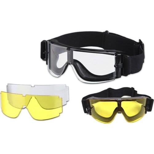Airsoft X800 Tactical Cycling Eyewear SunGlasses War games Goggles Wind-proof mirrors Include 3 Lens