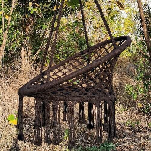 Hanging Chair Swing Chairs Included Cushion & Hanging KIT for Indoor Outdoor, Hammock Stand(Black)