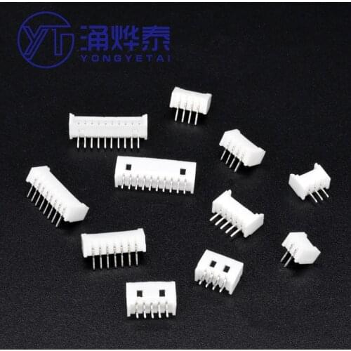 YYT 100PCS PH2.0 Connector 2.0mm Pin Header 2P/3P/4P/5P/6P/7P/8P/9P/10P Straight pin curved pin right angle Pin 2mm Leads AW