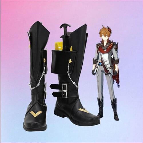 Genshin Impact Tartaglia Cosplay Shoes Boots Cosplay Prop Shoes Halloween