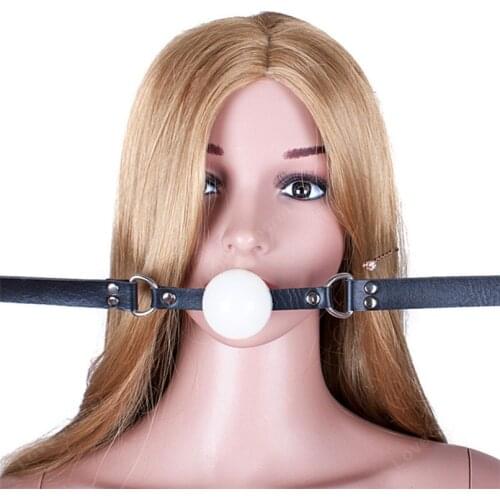 42MM PU Leather Open Mouth Ball Gag in Adult Games bdsm Sex Toys for Couples Flirting Sex Erotic Products for Women and Adults