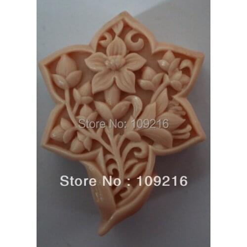 1pcs A Spray of Flower (ZX936) Silicone Handmade Soap Mold Crafts DIY Mold