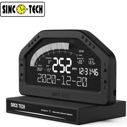 SincoTech 6.5 '' Universal LCD Race Dash Boost AFR EGT Oil Press Water Temp Volt Speedometer RPM ODO 10-in-1 Gauge Meter (DO922)