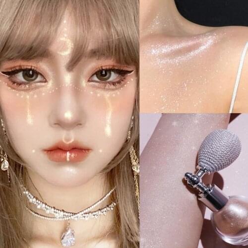 Face Makeup Diamond High Gloss Spray Shimmer Highlighter Waterproof Liquid Spray Face Body Glitter Natural Contour Cosmetics