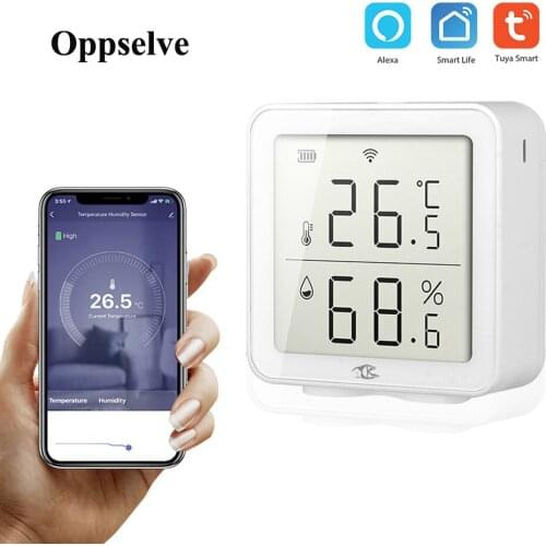 WIFI Temperature & Humidity Sensor Indoor Hygrometer Thermometer With LCD Display Support For Alexa Google Wireless Data Signals