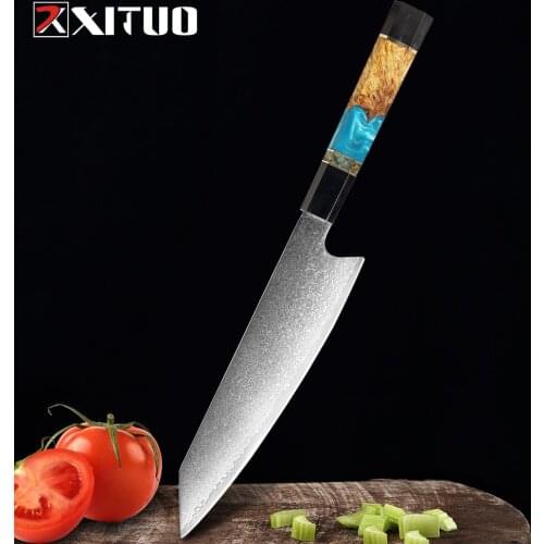 XITUO 8 Inch Kiritsuke Knife Japanese vg10 Damascus Chef Knife Kitchen Fish Knifes Family Outdoor BBQ Knife Slicing Tools