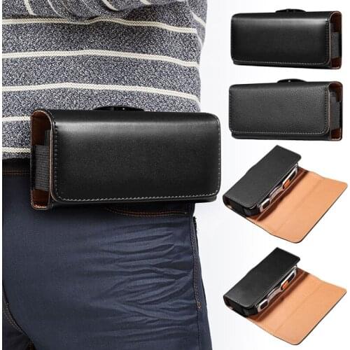 PU Leather Phone Waist Bag For Men Cell Phone Ponch Storage Waist Pack with Belt Loop Male Coins Purse Cellphone Strap Pocket