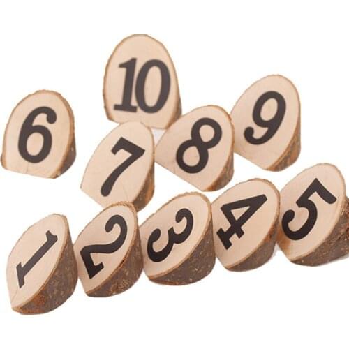 10Pcs Wedding Place Wooden Card Holders Table Number Stands for Wedding Table Name Number Business Card Holder Decorations