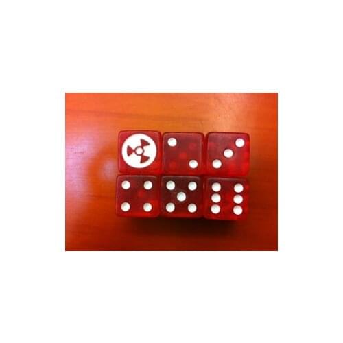 19MM nuclear marker dice/nuclear radiation sign nuclear danger sharingan transparent red LOGO nuclear marker No. 19 fan dice