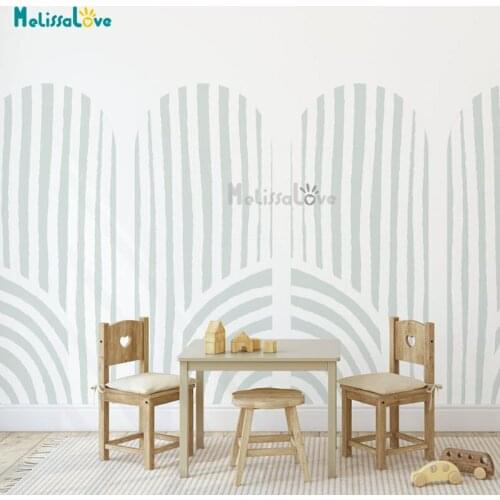 2pcs/set Geometric Rainbow Design Double Arch Decor Nursery Baby Room Home Decal Removable Vinyl Wall Sticker Mural BD777