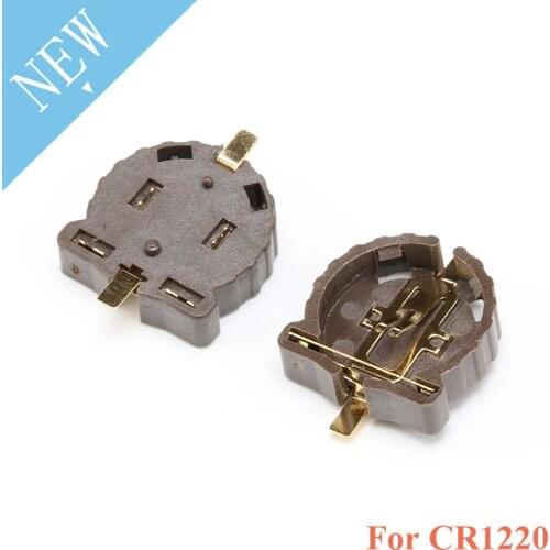 20pcs/LOT CR1220 button battery holder 3V button battery holder SMD package plating temperature