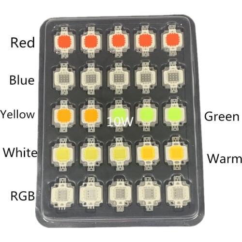 20PCS LED COB 10W chip Integrated High power 10w LED Beads red blue agree RGB lamp 900mA 9-12V 900LM 24*48mil Taiwan Genesis