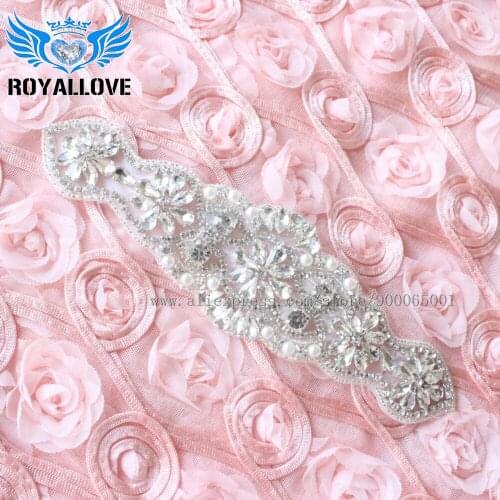 30pieces Wholesale Sewing On Hot Fix Rhinestones Sliver Crystal Diamond Bridal Headbands or Sash Wedding Dresses Appliques patch
