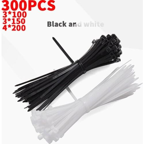 300 Pcs Nylon Cable Self-locking Plastic Wire Zip Ties Set 3*100 3*150 4*200 MRO & Industrial Supply Fasteners & Hardware Cable