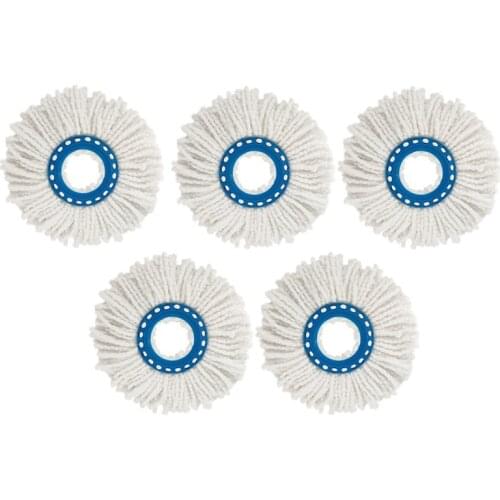 5Pcs Household Fiber Mop Head Refill Replacement Home Cleaning Tool Microfiber Floor Mop Head 360 Spin Cleaning Pad