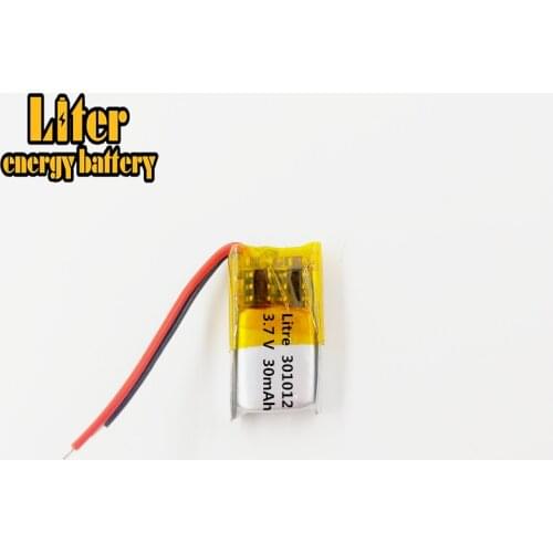 301012 3.7V 30mAh Rechargeable Lithium li Polymer Battery For bluetooth headset headphone Mp3 speaker mouse recorder 031012