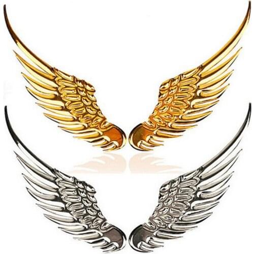 Car Styling Fashion Metal Stickers 3D Wings for Land Rover Porsche Jeep Dodge Chery EMGRAND Geely Mini SEAT