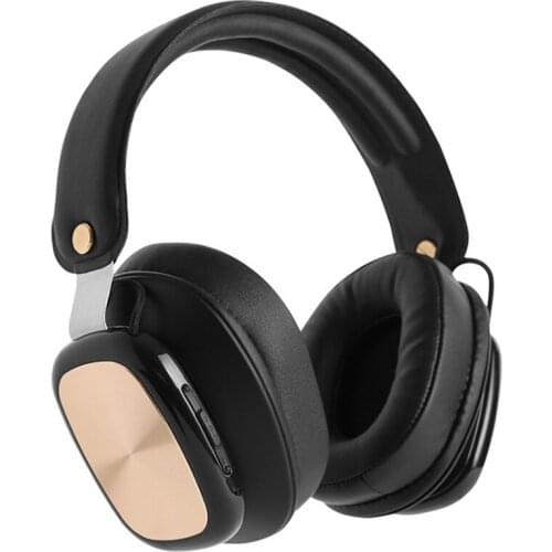 HFES Head Mounted Wireless Bluetooth Headset Card Sports Music Headset Soft Protein Ear Cushions For Iphone Home Office Gold