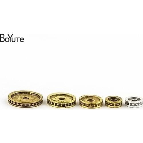 BoYuTe (100 Pieces/Lot) Beads 6MM 8MM 10MM 12MM Metal Alloy Spacer Buddha Accessories Diy Beads for Jewelry Making