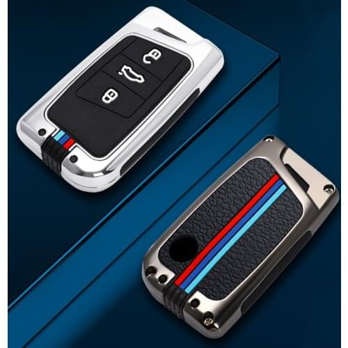Car Key Cover For VW Volkswagen Magotan Passat B8 Skoda Superb Kodiaq A7 Smart Keychain Remote Fob Protector Case