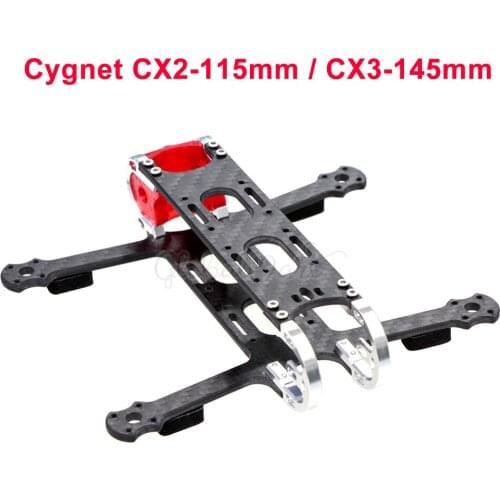 Cygnet CX2-115mm 115mm / CX3-145mm 145mm Carbon Fiber Quadcopter Frame Kit with CNC 7075 aluminum For FPV RC Racing Drone Models