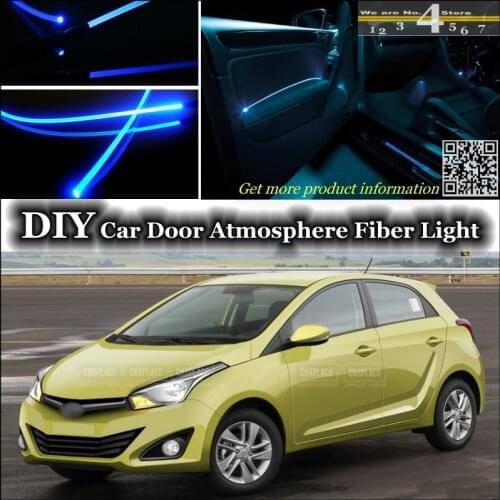 For Hyundai HB20 HB 20 interior Ambient Light Tuning Atmosphere Fiber Optic Band Lights Inside Door Panel illumination Tuning