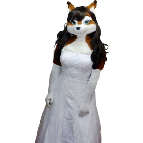 Fursuit Miss Fox Mascot Costume Cosplay Suits Advertising Clothing Promotion Carnival Outfits Hallowen Dress-up Unisex Adults