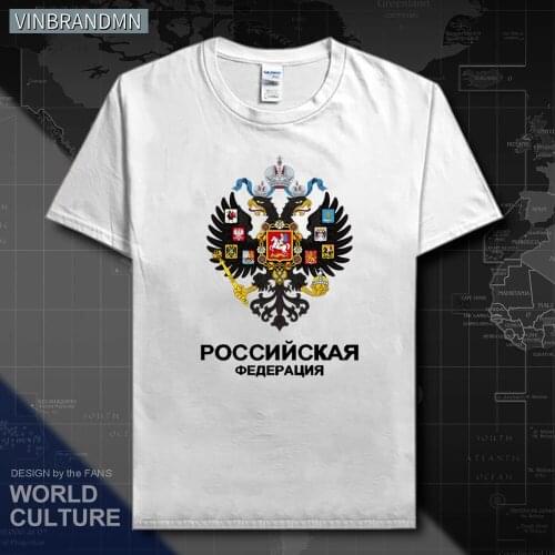 Russian Emblem Black Eagles T shirt Russia Arm of Coat T-shirt nation tshirt tops streetwear Sports RUS country flag RU tee Tops