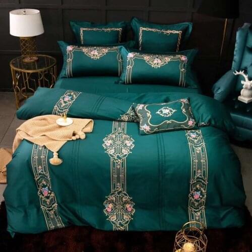 Luxury Embroidery Royal Bedding Set 4/6pcs King Queen Wedding Bed Sheet Cover set Duvet Cover pillowcase 100S Egyptian Cotton
