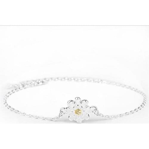 Everoyal Cute Lotus Bracelets For Women Accessories Fashion 925 Sterling Silver Bracelets Girls Silver Jewelry Female Party Gift