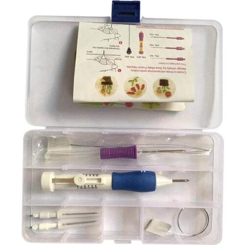 Embroidery Punch Needle Kit Stitching Tool Set Embroidery Pen Set Knitting Sewing Tools Embroidery Poke Le Duo Embroidery Needle