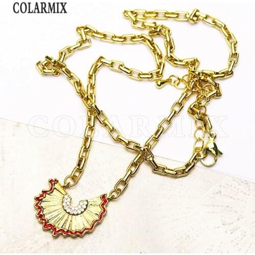 8Pcs Sector pendant necklace fashion jewelry necklace accessories for women necklace Gold color necklace New design 7369