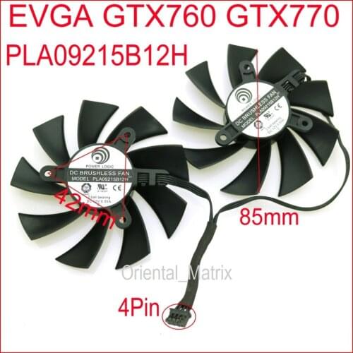 Free Shipping PLA09215B12H 12V 0.55A 85mm 42*42*42mm 4Wire 4Pin Fan For EVGA GTX760 GTX770 Graphics Card Cooling Fan