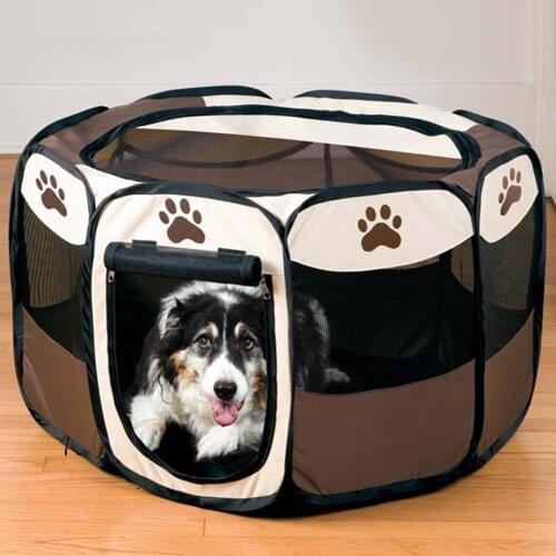 Portable Dog Playpen Foldable Waterproof Pet Playpen Air Mesh Playpen Exercise Pen Tent House Playground for Small Dogs Cats