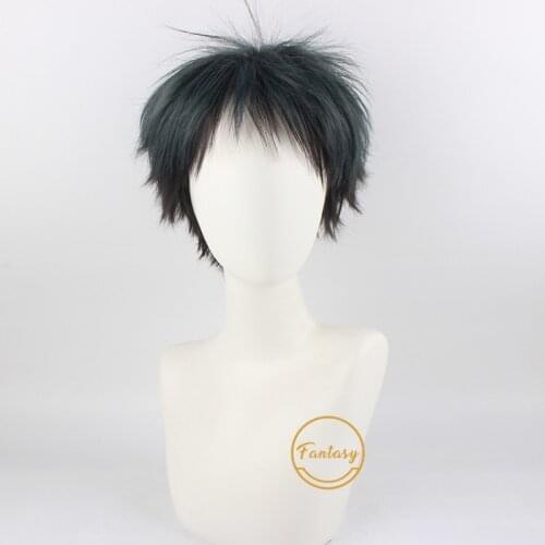 GIVEN Uenoyama Ritsuka Cosplay Short Black Wig Heat Resistant Synthetic Hair Halloween Party+ Free Wig Cap