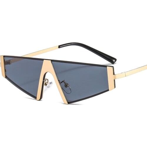 New Fashion Triangle Sunglasses Women Men Shield PC Color Lens Alloy Metal Frame Luxury Brand Designer Elegant Sun Glasses UV400