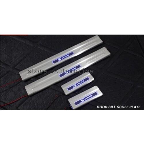 Car Styling for Ford S-MAX accessories S MAX led auto door sill protector illuminated door sills scuff plates thresholds