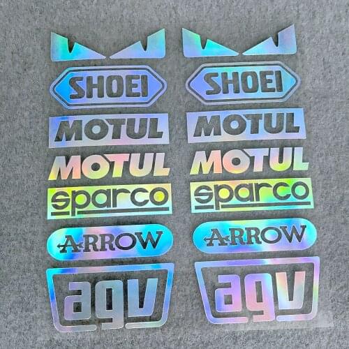 1 Set Of Reflective Motorcycle Side With Bicycle Helmet Stickers Car Styling Vinyl Stickers For Yamaha Honda Kawasaki MOTUL AGV