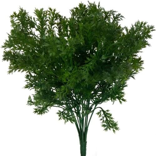 Green Artificial Plastic 6 Branches Parsley Grass Home Wedding Party Decor