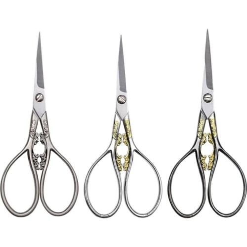 11CM Retro Classic Fabric Stainless Steel Scissor Stitch DIY Sewing Tailor Embroidery Vintage Cross European Craft Scissors