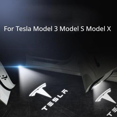 2 Pcs /4PC Cool Led Door Welcome Laser Light For Tesla Model 3 Model S Model X Projector Logo Ghost Shadow Light For Tesla