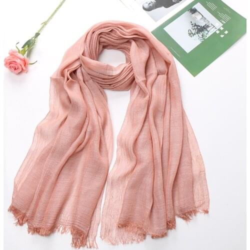 2020 Linen Cotton Scarf Fashion Designer Muslim Hijab Scarves Women Solid Color Shawls Plain Big Pashmina Wrap Head Hair Scarf