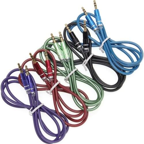 3.5mm Jack Audio Cable Jack 3.5 Male to Male Metal Audio Aux Cable For iPhone Car Headphone Speaker Wire Line Aux Cord 500pcs