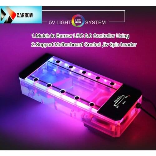 Barrowch 18W Pump combo water tank ,Integrated reservoir OLED temperature display 150/200mm Black,Silver FBD5BX-150/200, cooler