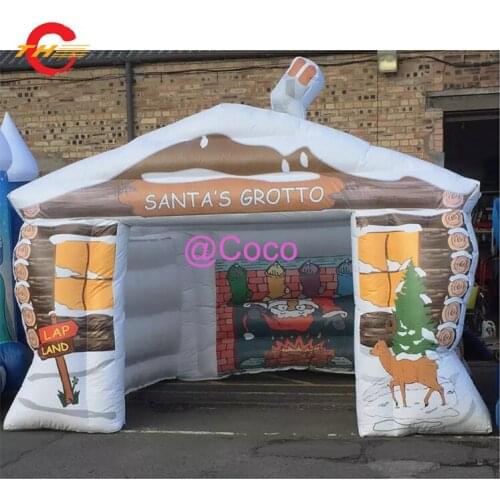 Free air ship to door!3x3x2.5m Attractive funny christmas inflatable Santa grotto inflatable santa house for sale