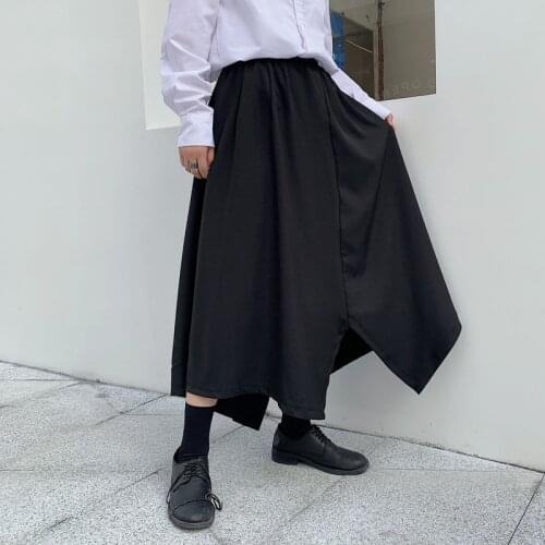 Mens pants summer slacks slacks irregular design culottes mens skirt stylist black Yamamoto fashion