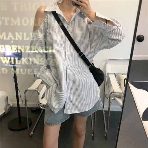 Блузки в полоску CANClO China At AliExpress