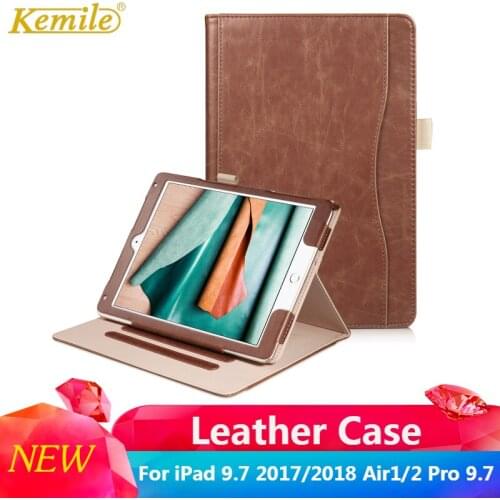 Kemile For iPad 9.7 2017/2018 Air 1/2 Pro 9.7 Case With wallet Auto Sleep/wake Smart Leather Stand Cover for Apple iPad 9.7 Case