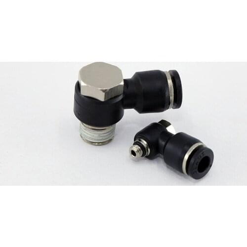 Black PH Series Pneumatic Pipe Connector Adjustable throttle valve PH4/6/8/10/12 mm Male Thread L Shape Gas Quick Fittings